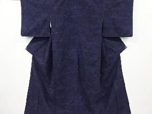 アンティーク　垣根に花模様織り出し手織り紬着物